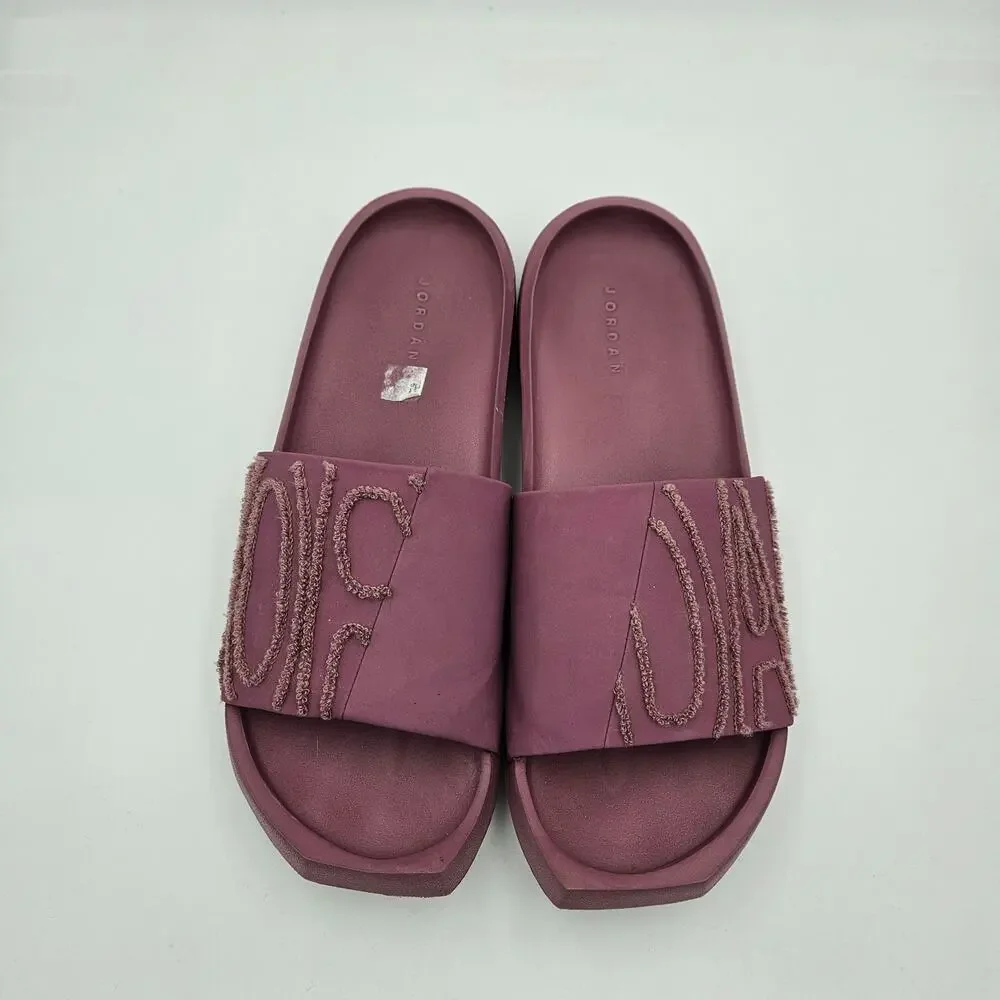 Nike Air Jordan Nola Slide Slides Womens Size 9 Light Mulberry Purple Terry Logo